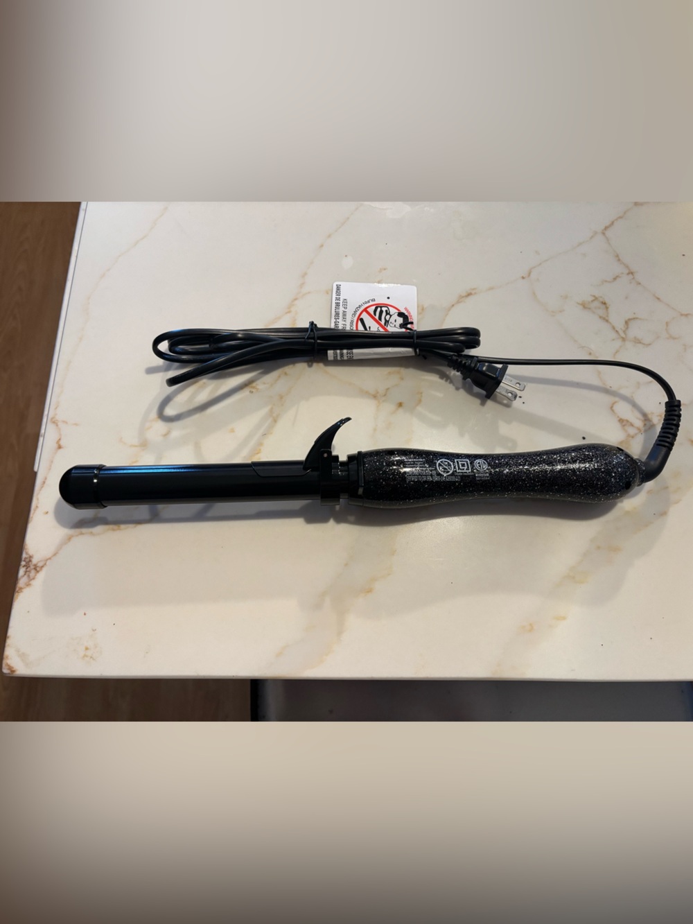 Glitter Black 1" Curling Iron - Sparkle Handle